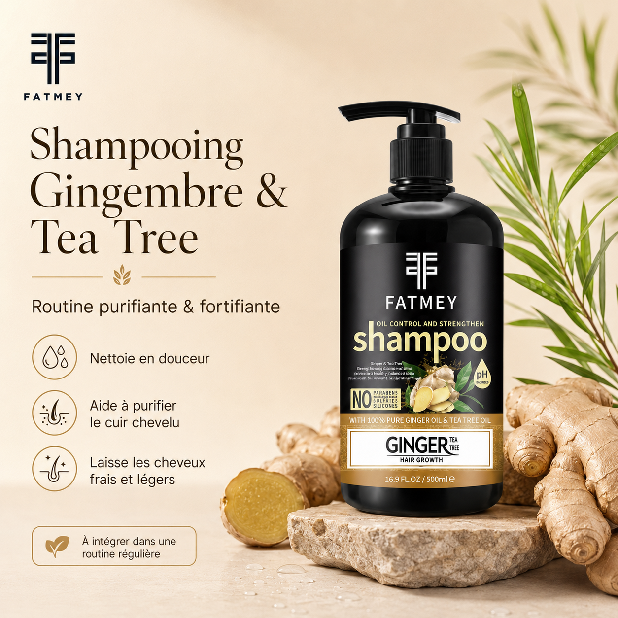 Ginger & Tea Tree Purifying Routine – 4 Products | FATMEY