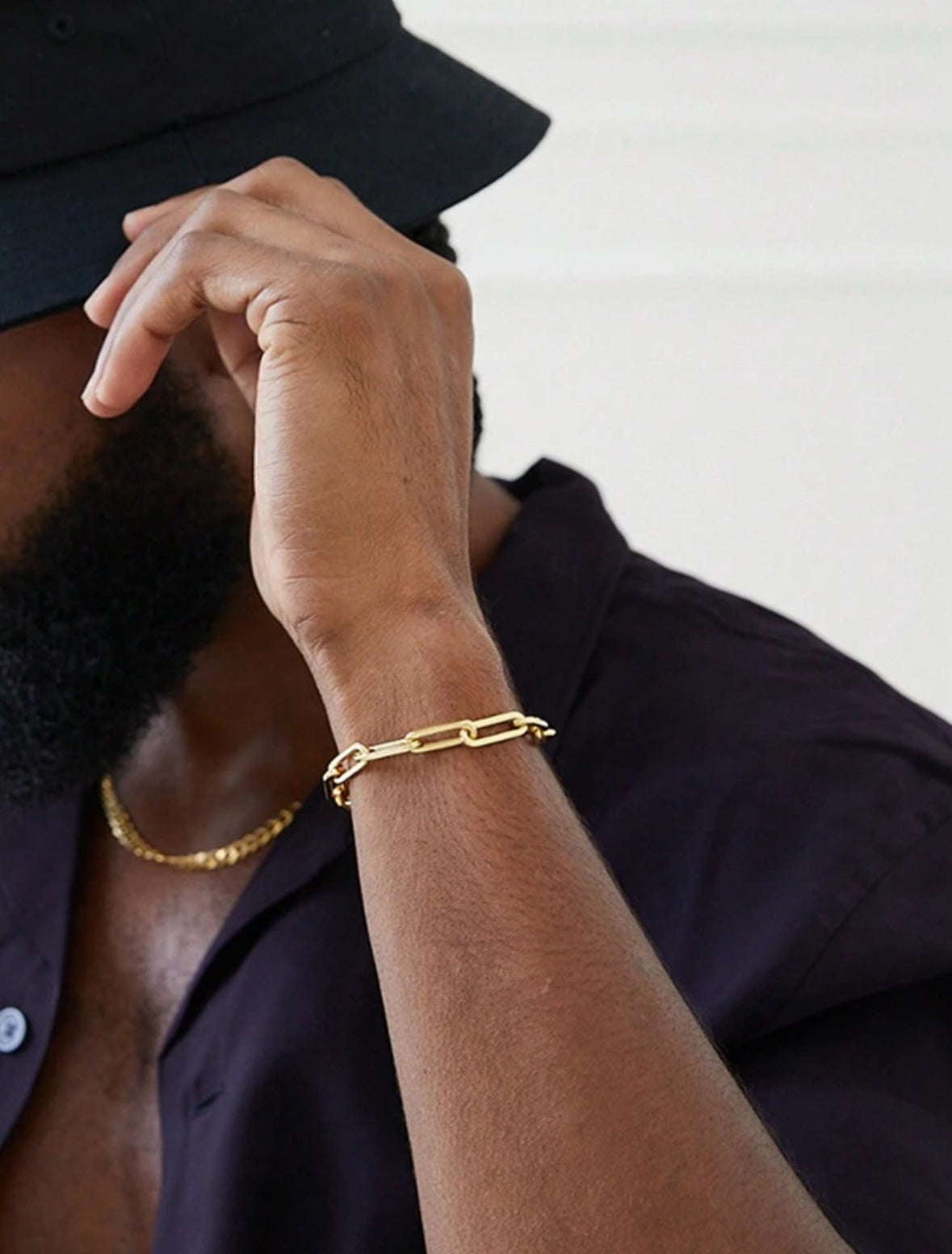 Bracelet Chaîne en Acier Inoxydable Doré – Style Moderne