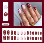 Glamour Festif - Faux-ongles rouges scintillants
