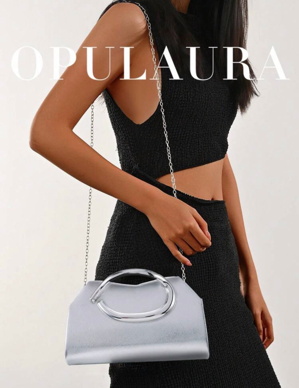 Sac de soirée élégant OpulAura – Pochette de luxe avec poignée métallique