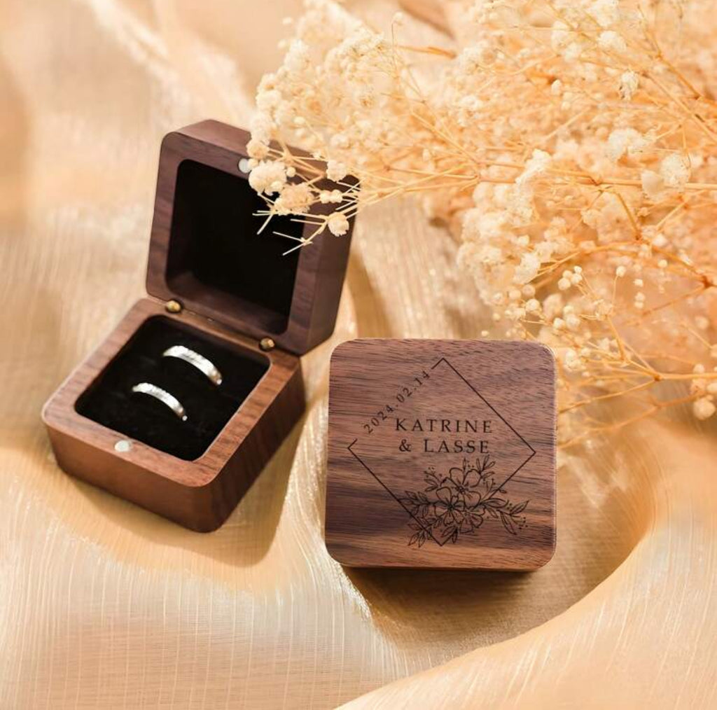 Boîte à Bague en Bois Personnalisée