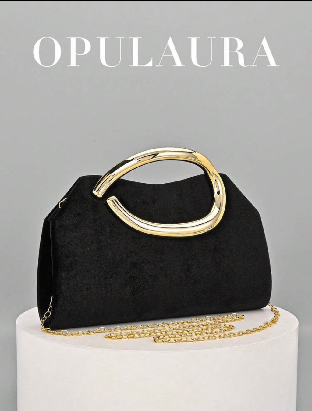 Sac de soirée élégant OpulAura – Pochette de luxe avec poignée métallique