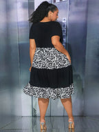 Robe à imprimé graphique à volants