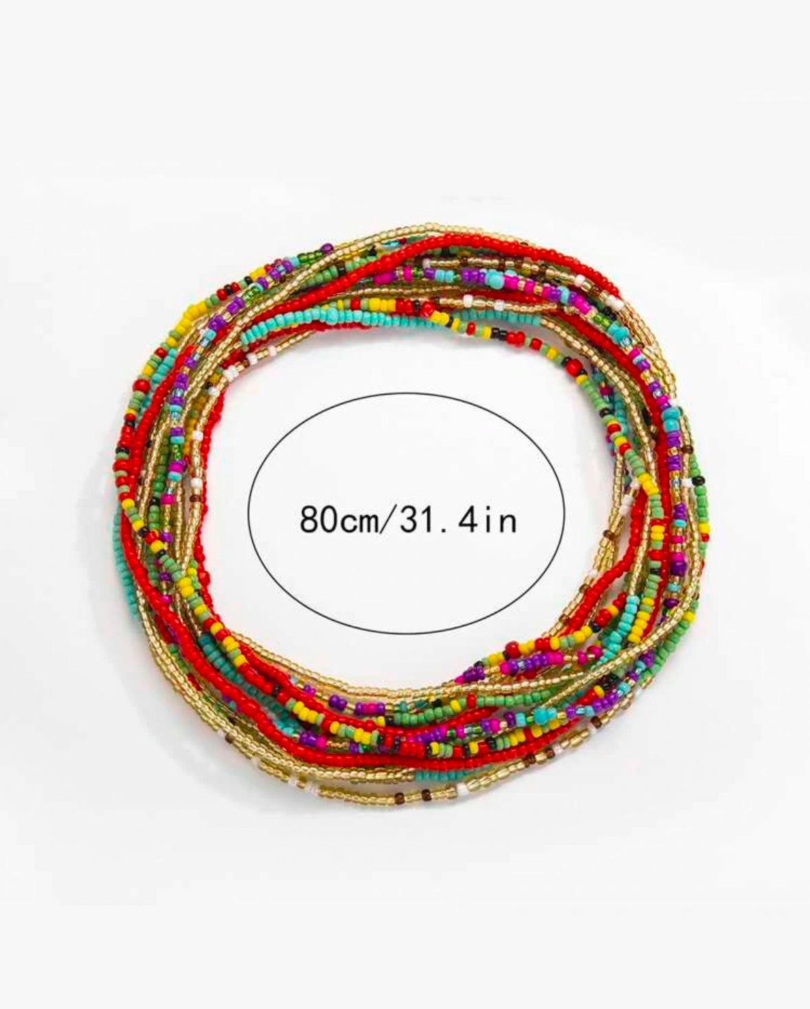 Set of 7 Multicolored Waist Beads - Style and Tradition