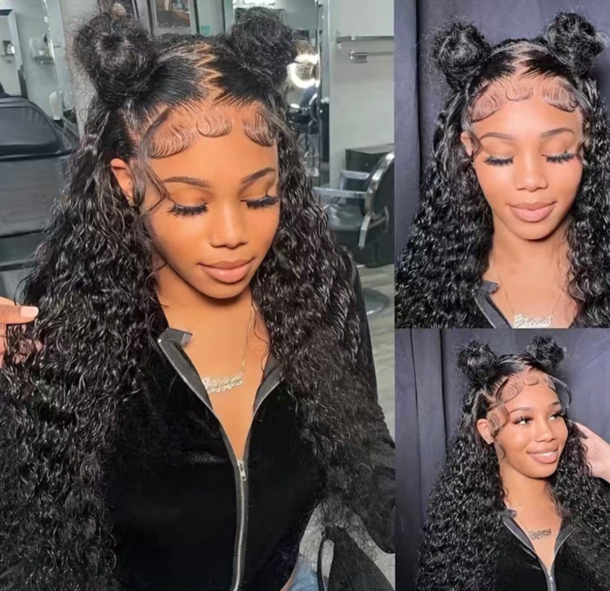 Perruque cheveux humain Kinky Curly / wig 200% 13*4 lace frontal transparente