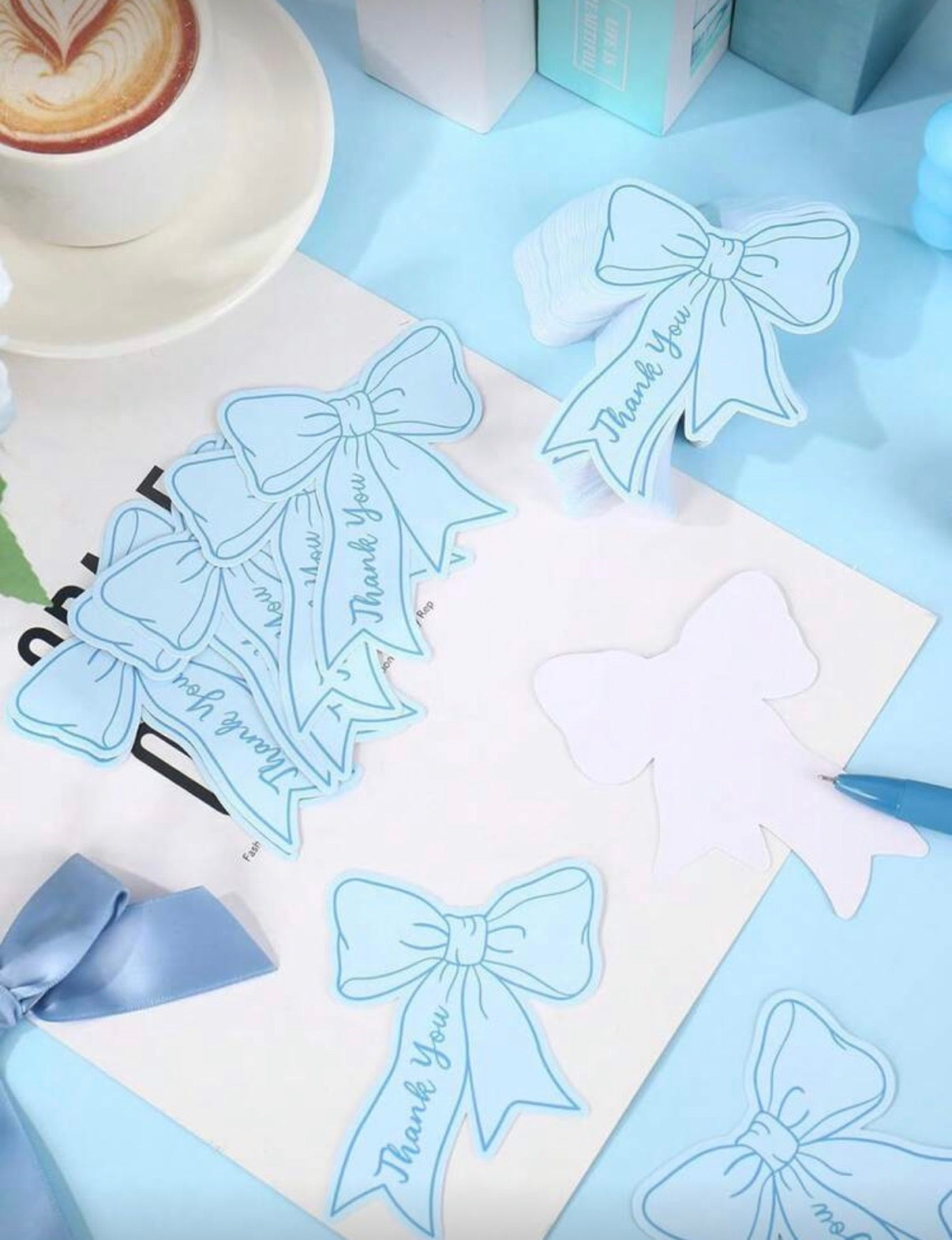 Cartes de Remerciement "Nœud Élégant" – Étiquettes Cadeaux avec Message