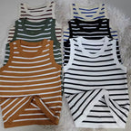 Débardeur côtelé rayé