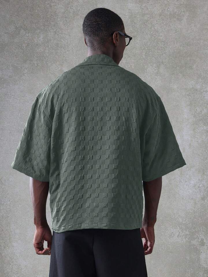 Men's Oversized Textured Shirt – Smart-Casual Style