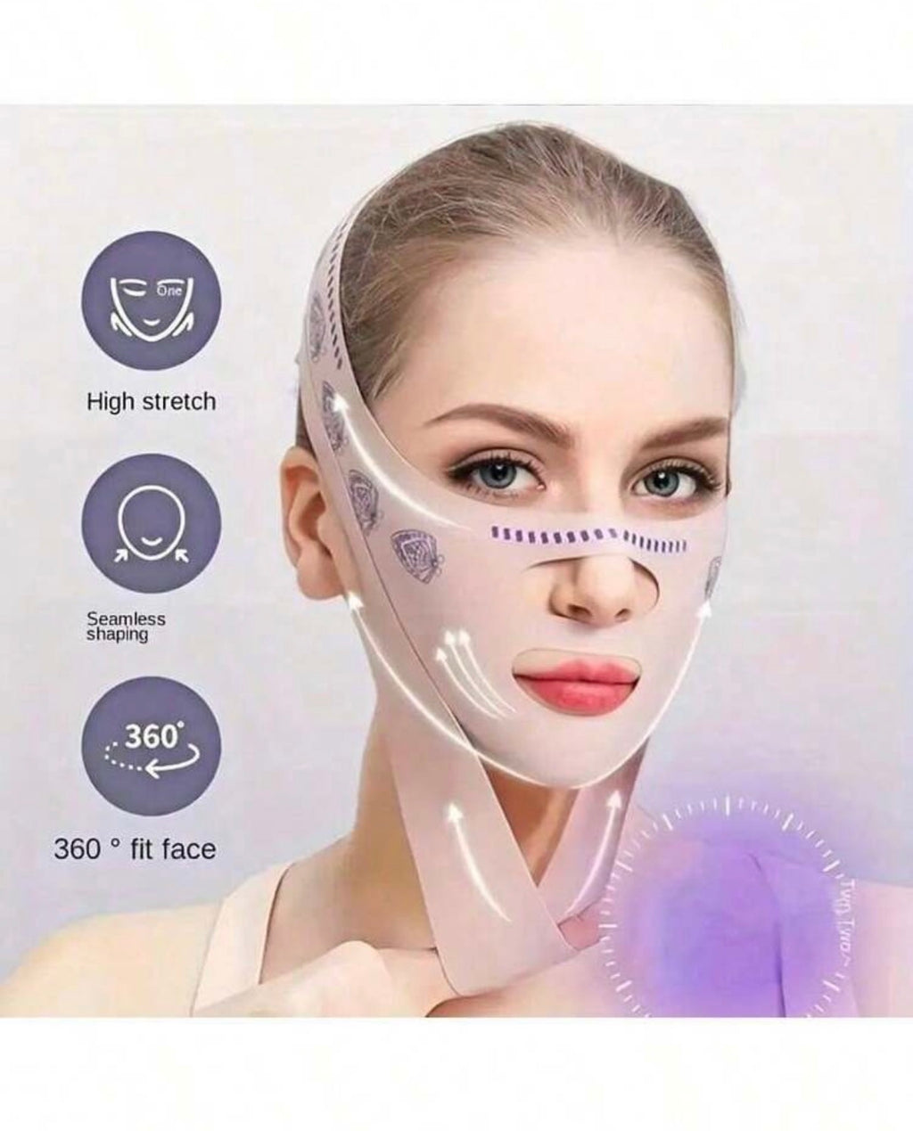 Masque de Lifting Facial & Réducteur Double Menton Rose