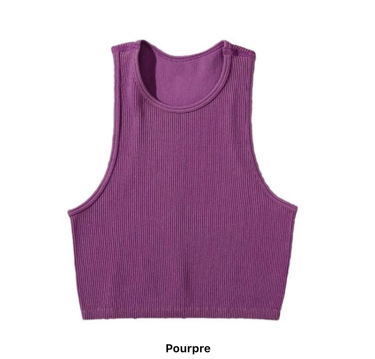 Crop Tops Côtelés en Tricot