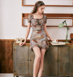 Tulle Bow Pleated Figure Dress