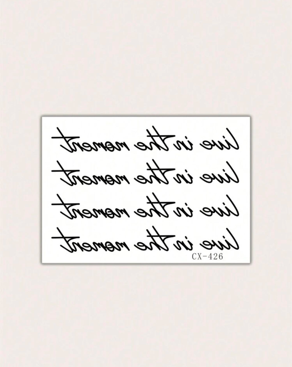 Tatouage Temporaire « Live in the Moment »