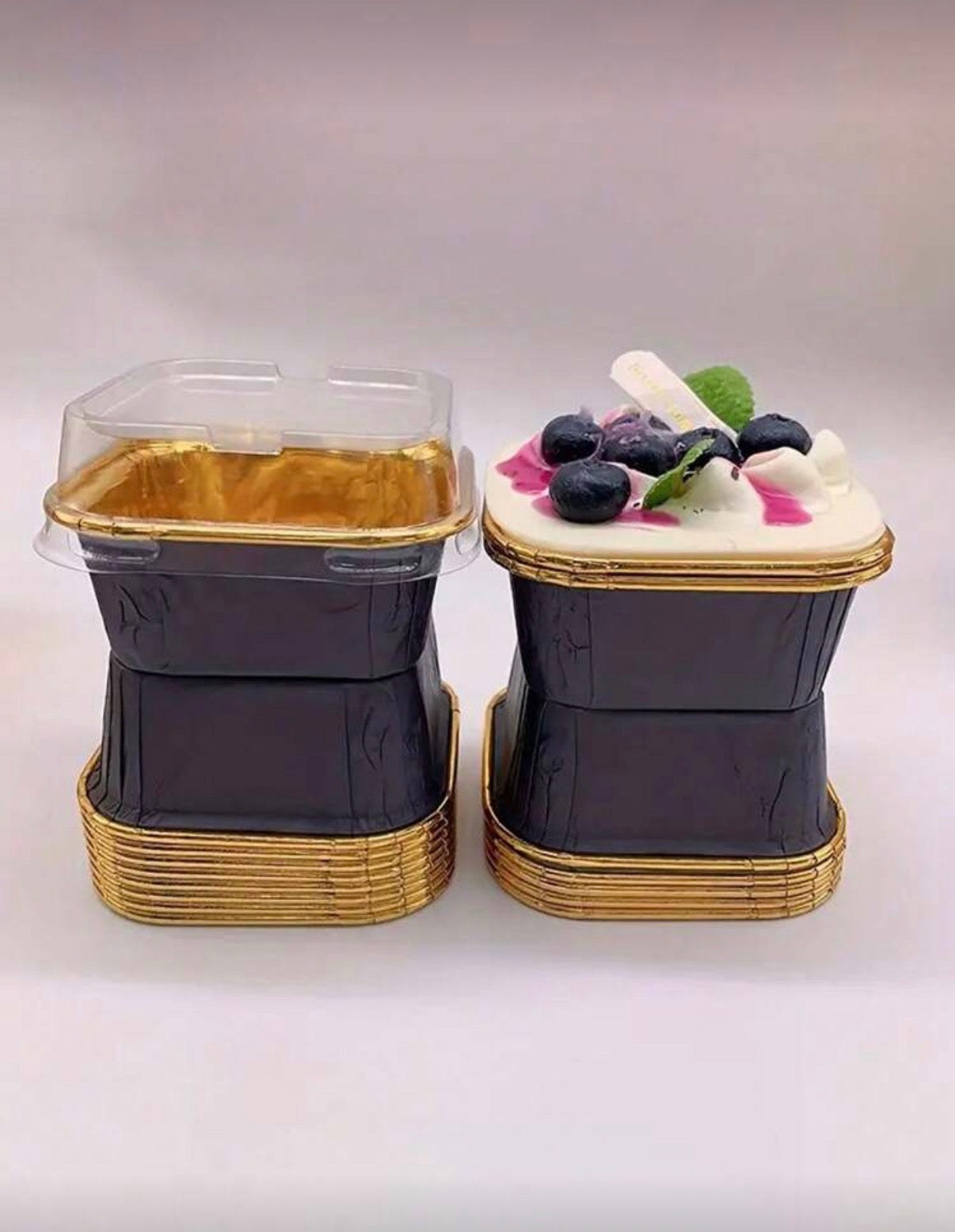 Lot de 50 Mini Moules de Cuisson en Aluminium – Ramequins Carrés pour Desserts et Cupcakes