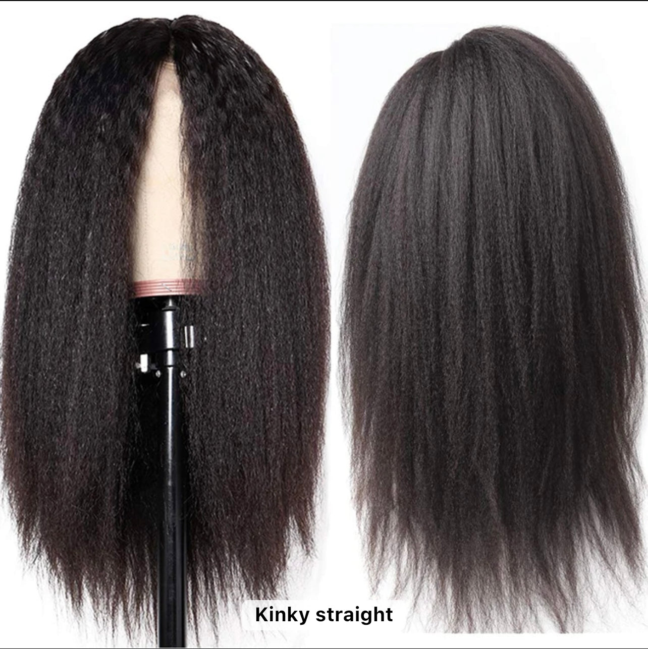 Kinky Straight Human Hair Wigs 13*4 Transparent Lace