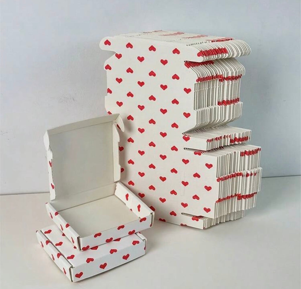 Lot de 10 Mini Boîtes Cadeaux « Petits Cœurs »