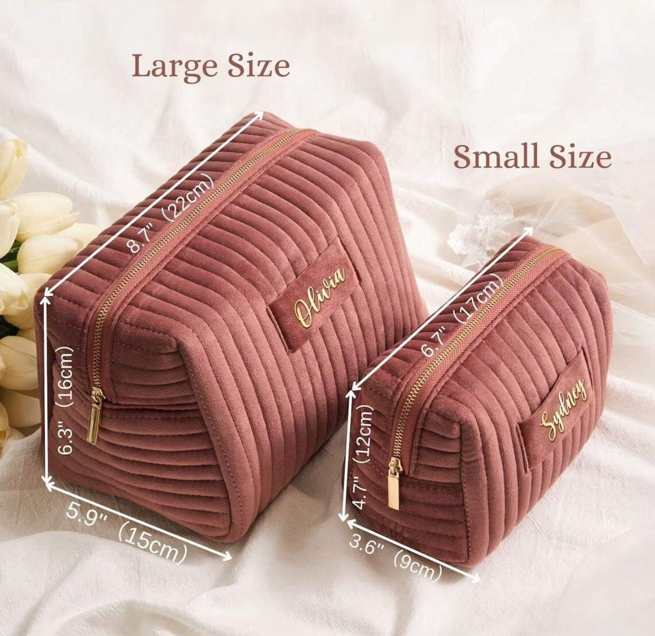 Trousse à cosmétiques avec nom personnalisé