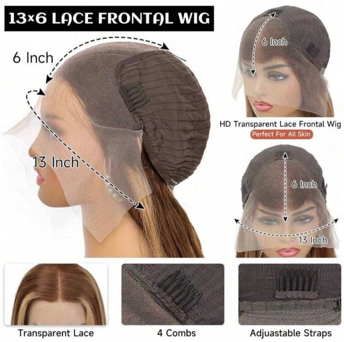 Perruque Lace Frontal 180% - Cheveux Humains Lisses