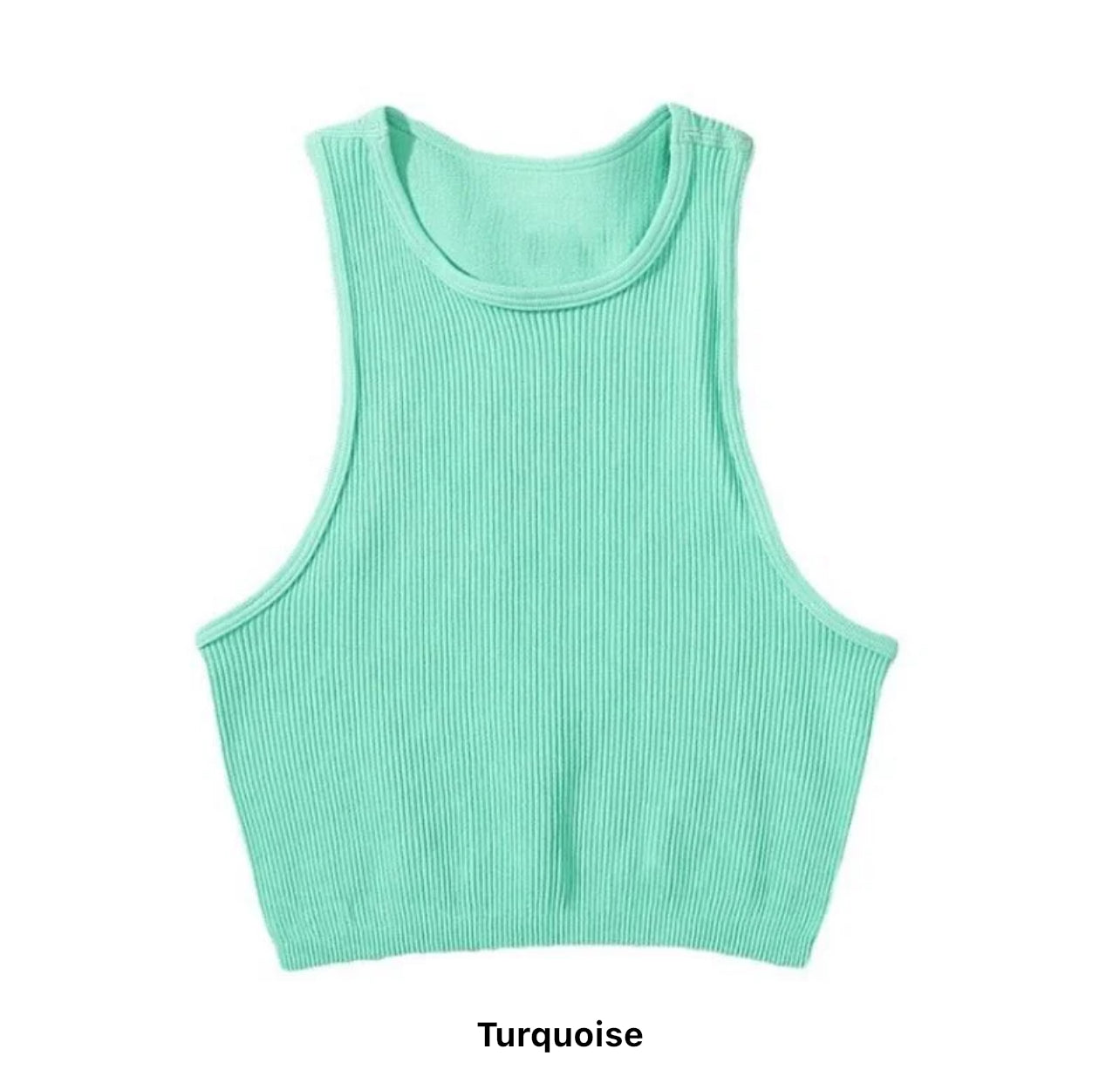 Crop Tops Côtelés en Tricot