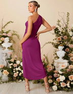 Belle Robe Asymétrique Découpé Croisé