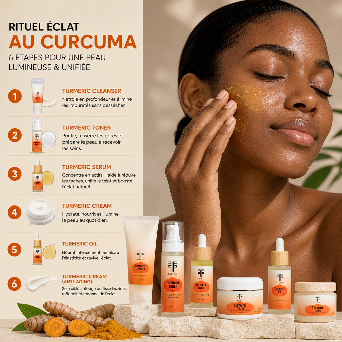 Routine Visage au Curcuma – 6 Soins | FATMEY
