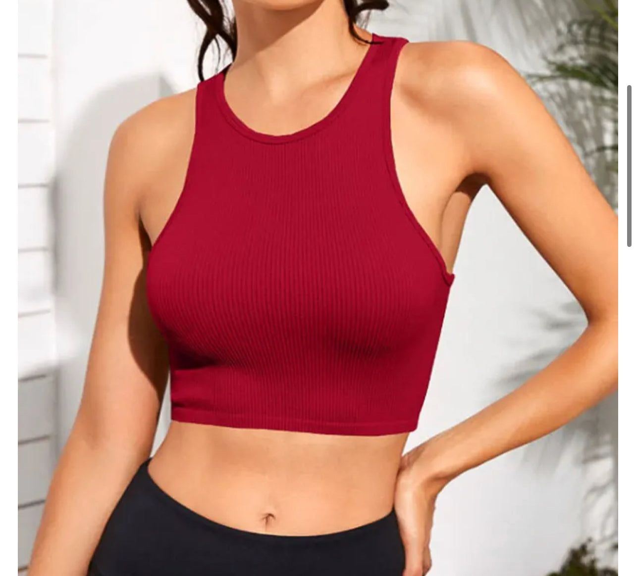 Crop Tops Côtelés en Tricot