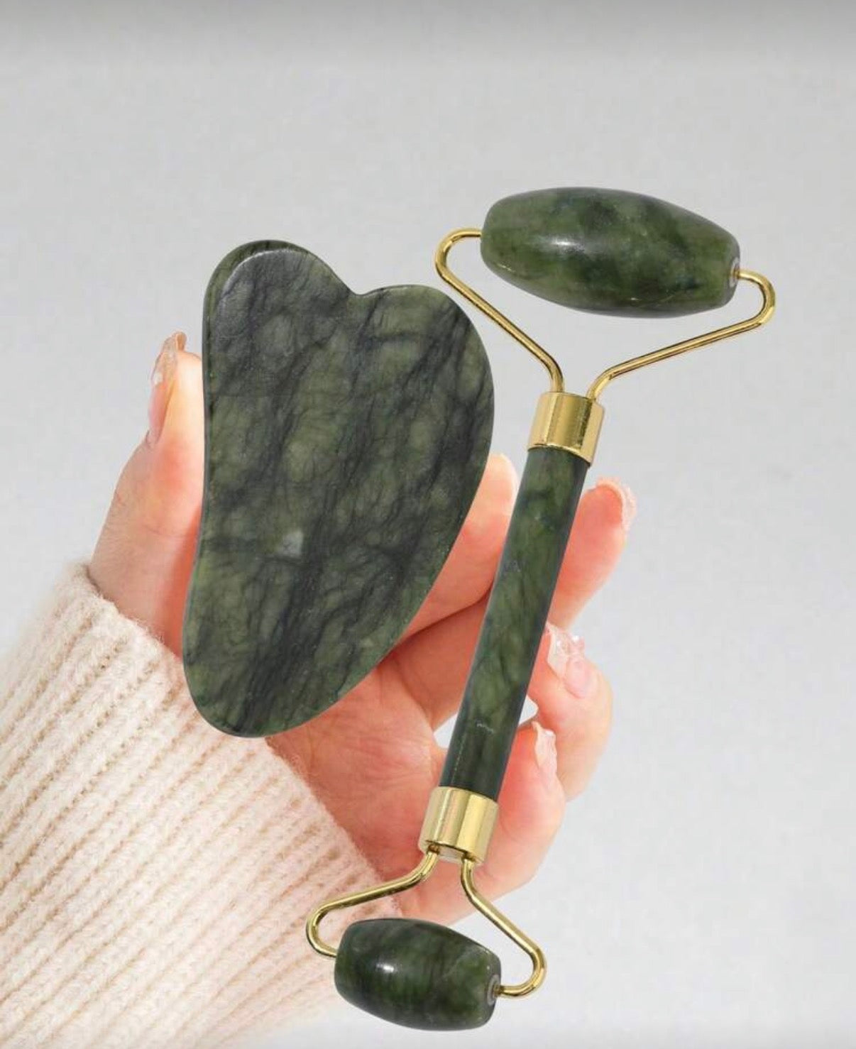 Duo Gua Sha & Rouleau de Jade/Quartz