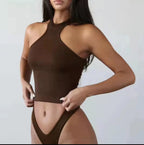 Débardeur côtelé dos nageur