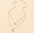 Collier 2 en 1 étoile lune