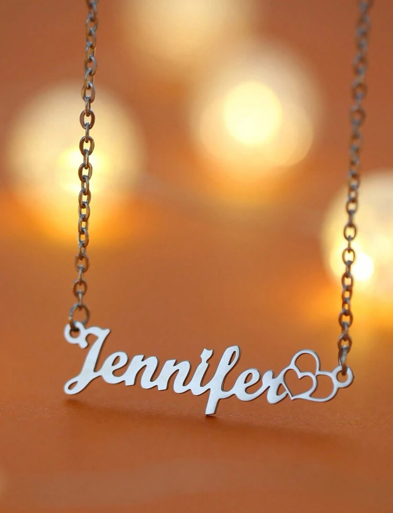 Collier personnalisé en argent avec cœur