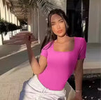 Ribbed Bodysuit – Square Neckline