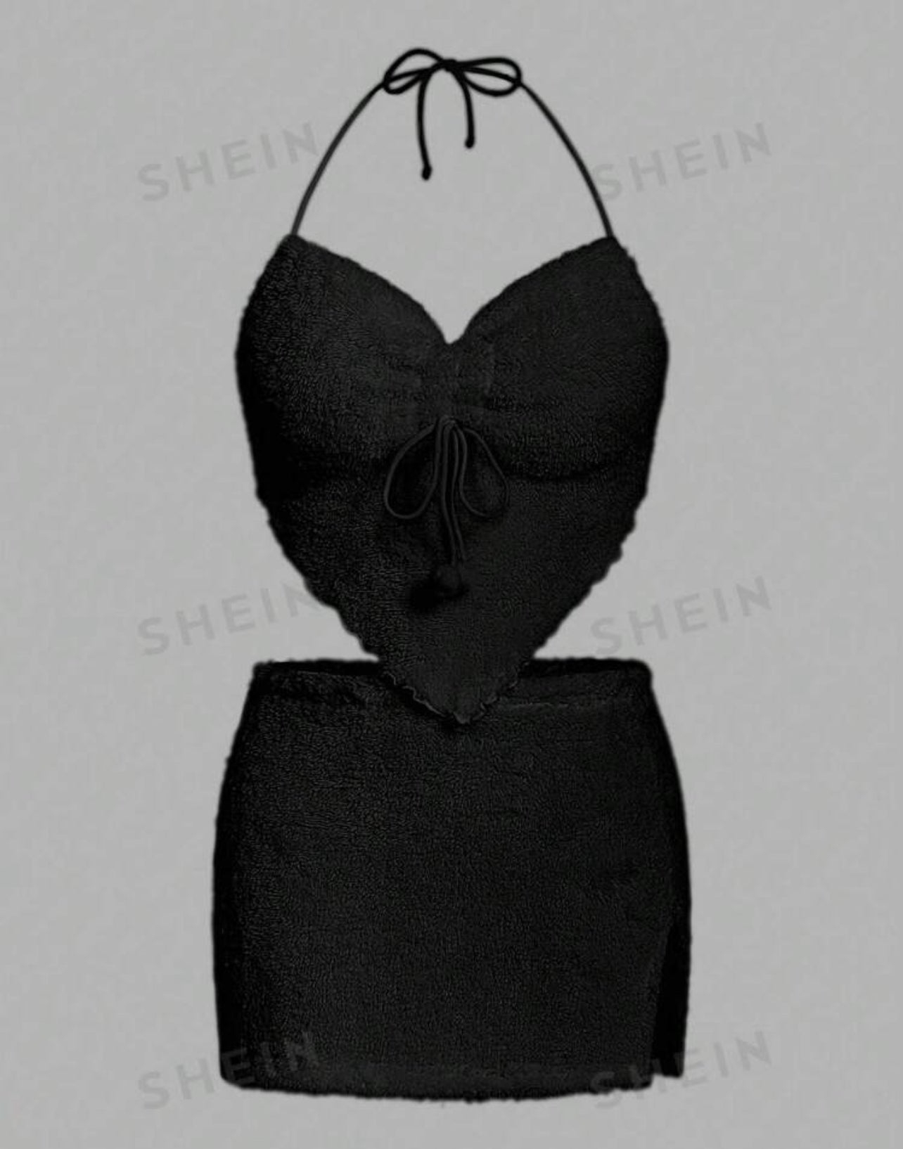 Solid Color Bustier Top and Bodycon Pencil Skirt Set