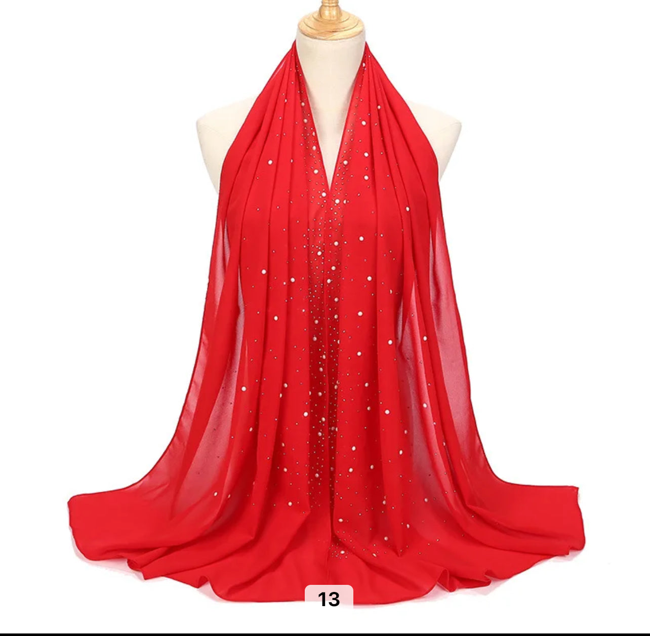 Hijab Mousseline de Soie avec perles