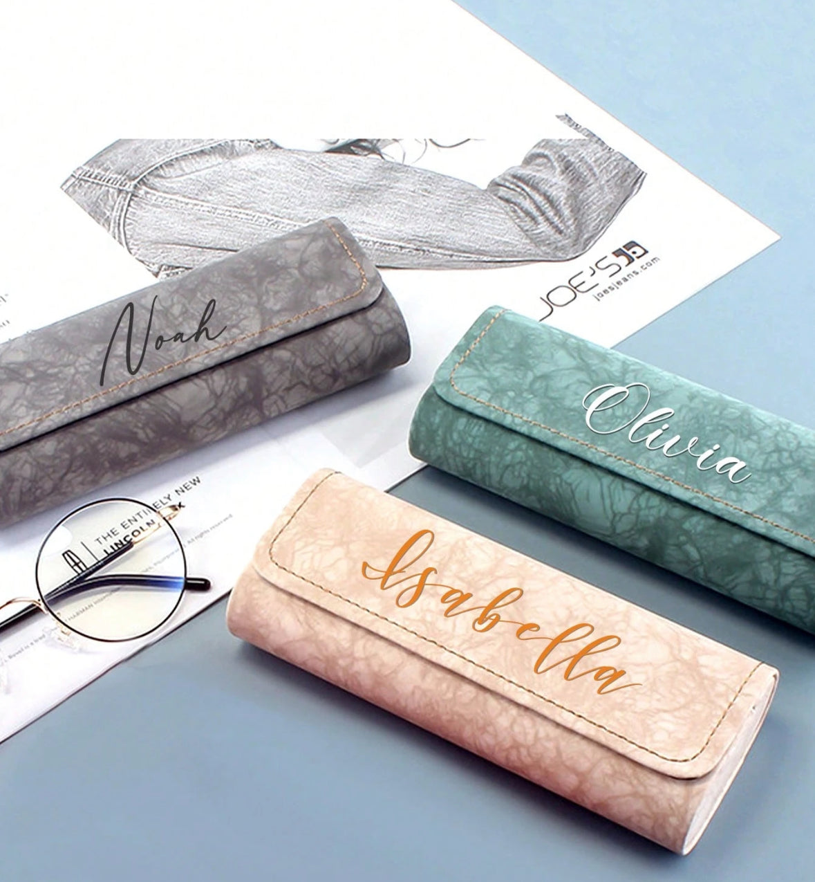 Étui à Lunettes Personnalisé en Cuir PU