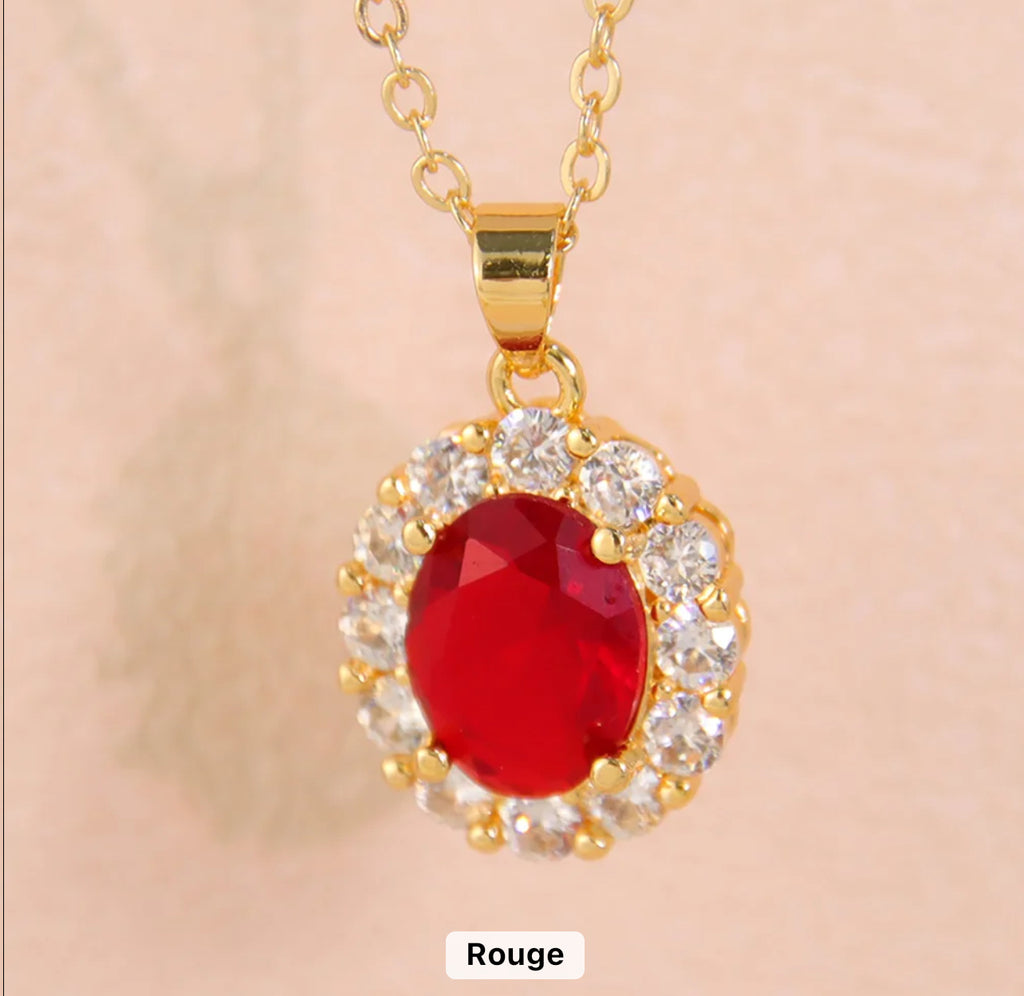 Collier Coloré en Laiton avec Cristaux