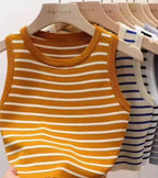 Débardeur côtelé rayé