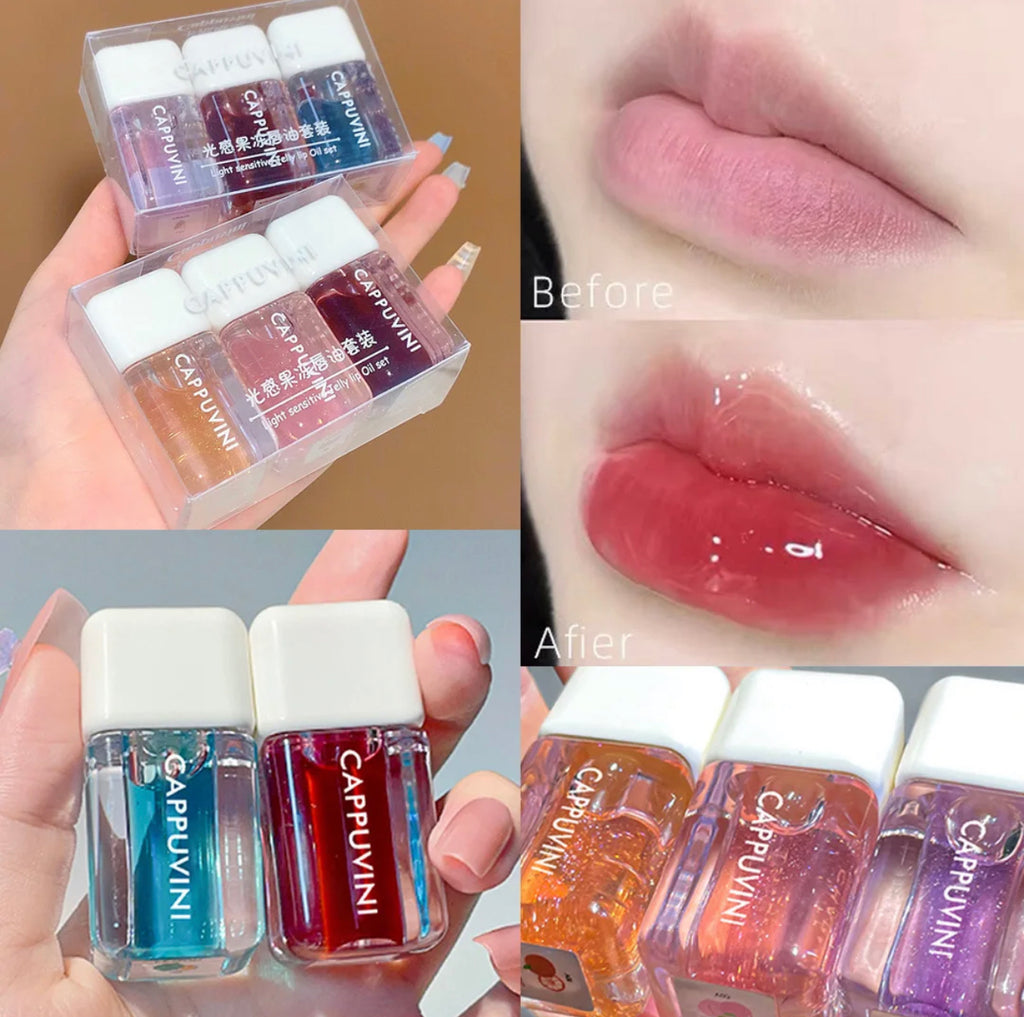 Temptation Trio – Fruity-Tinted Hydrating Lip Oils