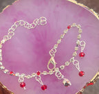 Bracelet Étincelles Rubis et Cristal
