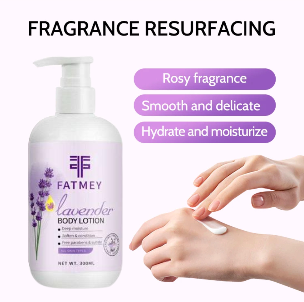 Fatmey Lavender Body Lotion - Deep Hydration &amp; Delicate Glow