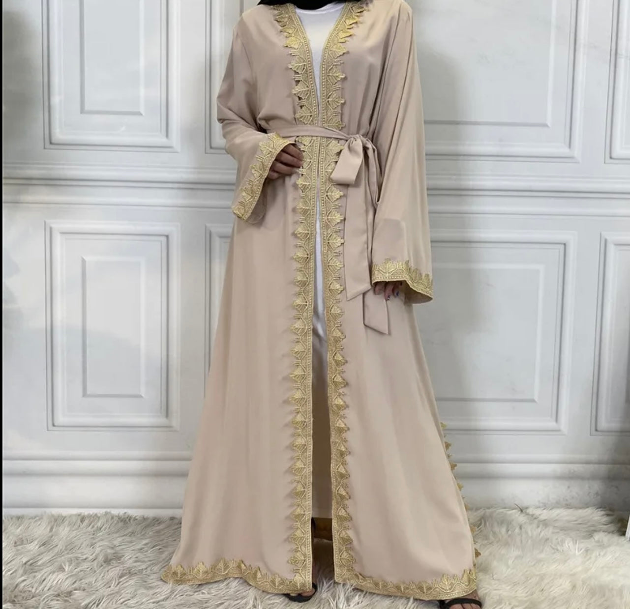 Robe brodé Abaya cardigan turc