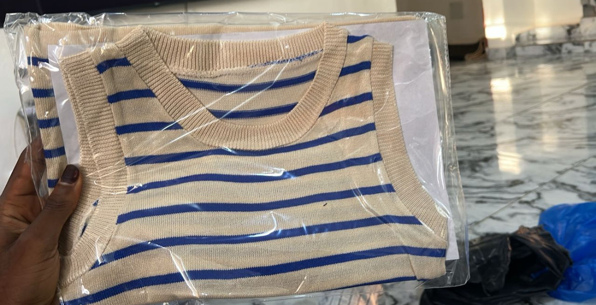 Débardeur côtelé rayé