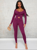 Ensemble Legging & Top à encolure de cœur fendu