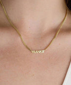 Collier personnalisé en acier inoxydable plaqué or 18 carats