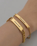 Bracelet en acier inoxydable plaqué or 18 carats, personnalisable