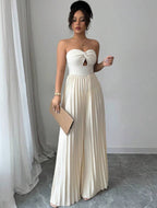 Combinaison Pantalon Plissé Écru Bustier Clara