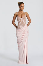 ROBE LONGUE BONITA - ROSE POUDRÉ