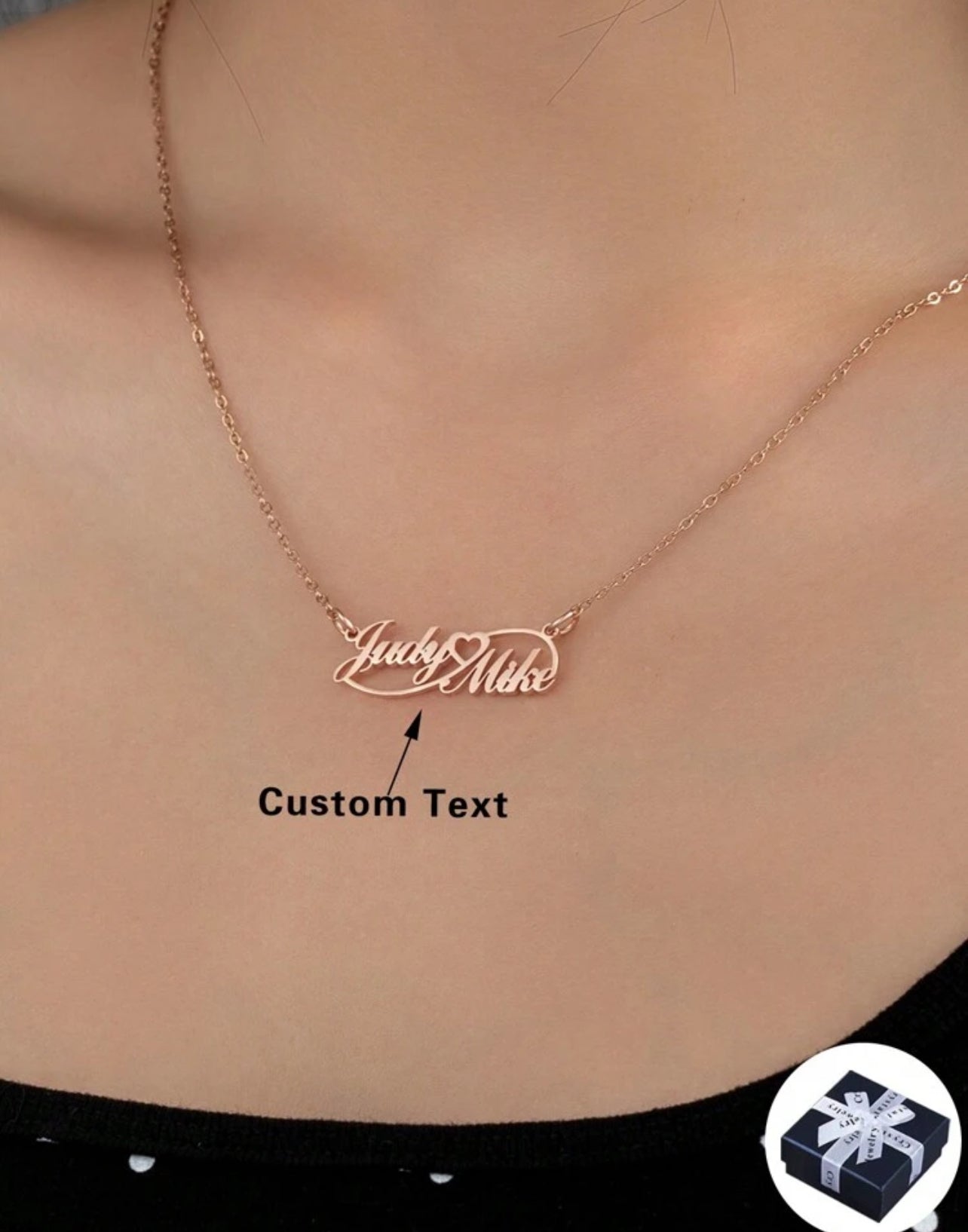 Collier De Couple Personnalisé Avec Deux Noms en acier inoxydable