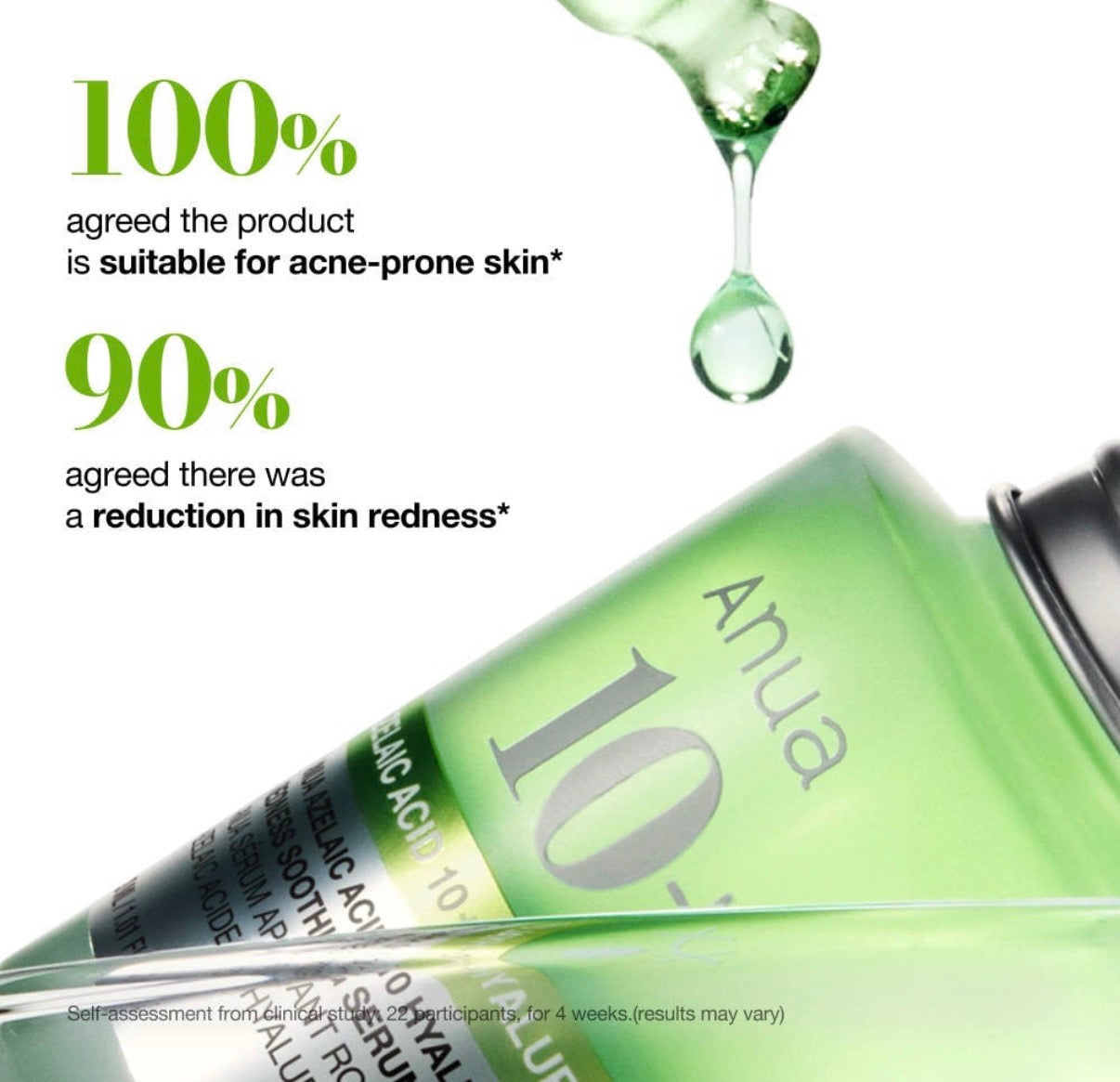 Anua SÉRUM APAISANT À L’ACIDE AZÉLAÏQUE 10 ET À L’ACIDE HYALURONIQUE ANTIROUGEUR