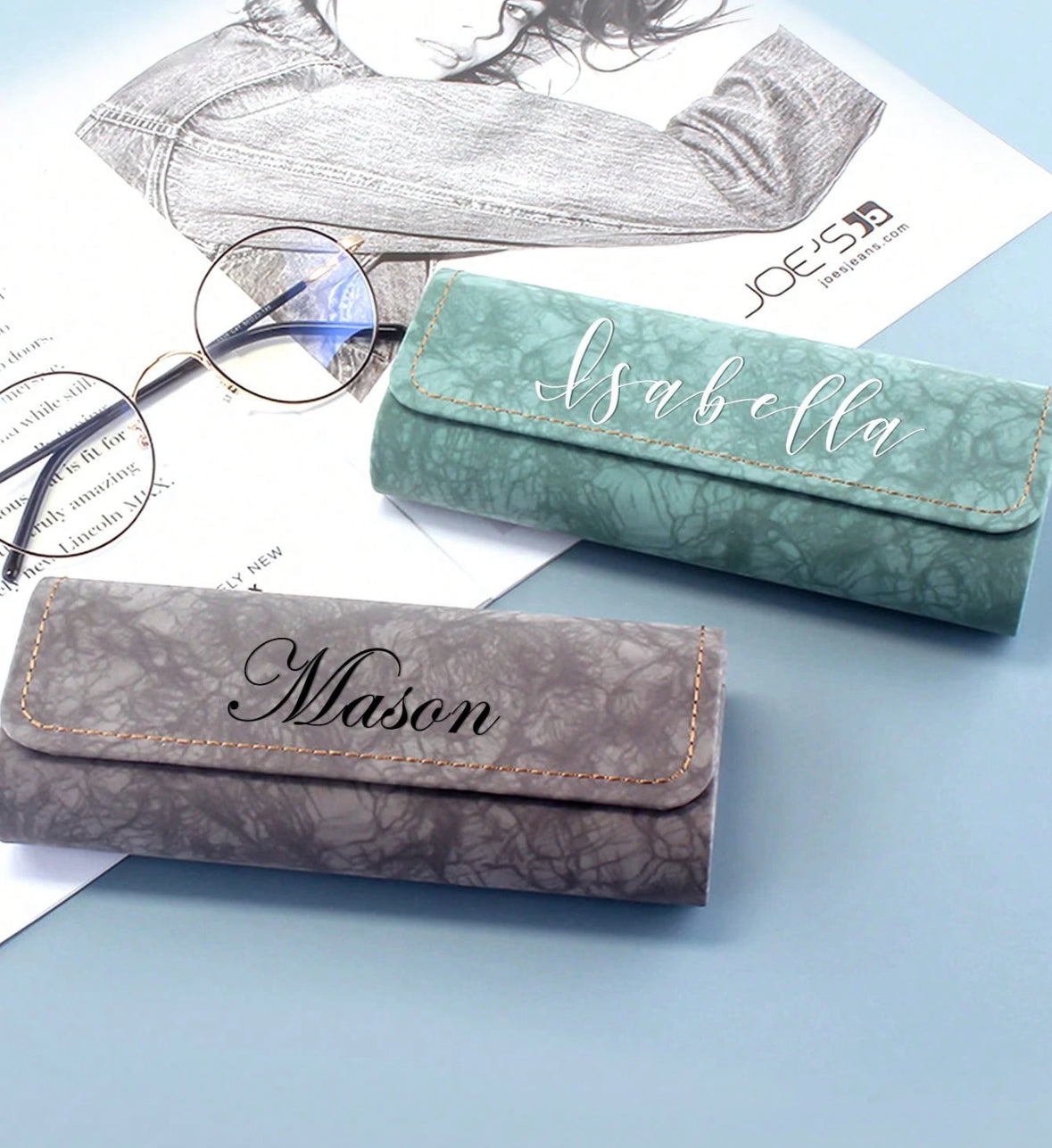 Étui à Lunettes Personnalisé en Cuir PU