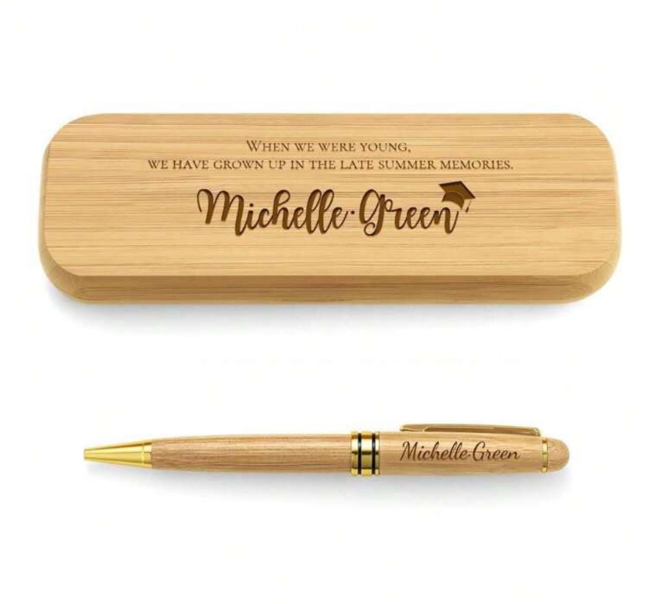 Cadeaux de remise de diplôme personnalisés, stylo en bois gravé, boîte à stylos, cadeau Unique