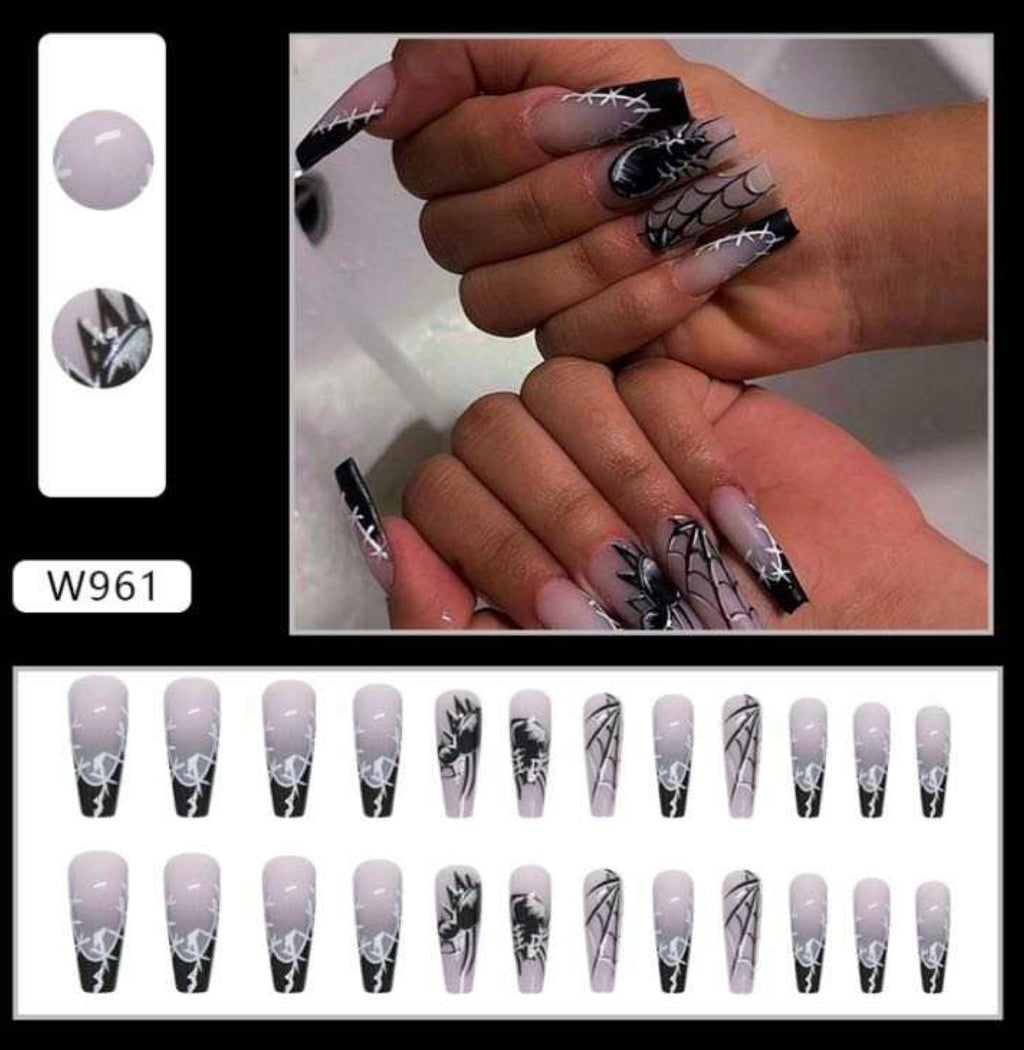 Spider-man fake nails